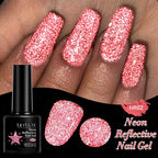 LILYCUTE 7ML Reflective Glitter Gel Nail Polish Bright Sparkling Silver Color Semi-permanent Soak Off Nail Art UV Gel Varnishes