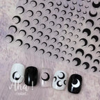 Adhesive stickers with European and American style cross snake black and white wave dot hot silver line letter nail stickers