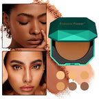Brand-new 4 Colors Dark Pressed Powder Dark Skin Powder Matte Powder Long-lasting Waterproof  Brand Makeup Blush