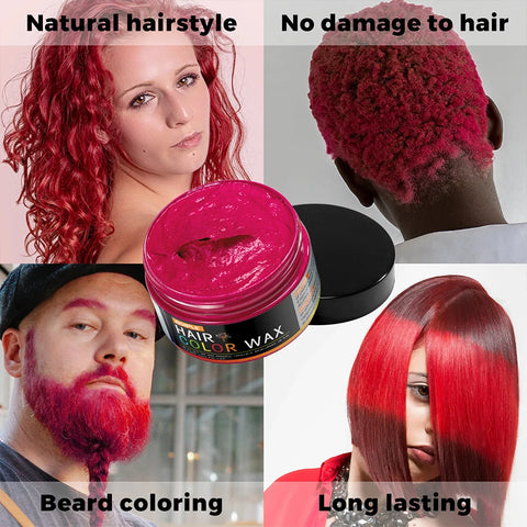Hair Color Wax Unisex Long Lasting Dye Cream Temporary Coloring Styling Pomade Gel with Brush Comb Dye Molding Paste 11 Colors