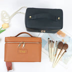 pu leather cosmetic bag with zoned storage and large capacity toiletry bag for autumn and winter new products