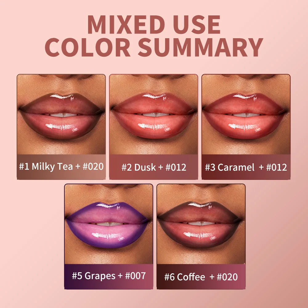Matte Lip Makeup Kit 2pcs Waterproof Long Lasting Lip Liner and Lip Oil Combo Red Brown Pink Nude Tones Lipstick Set