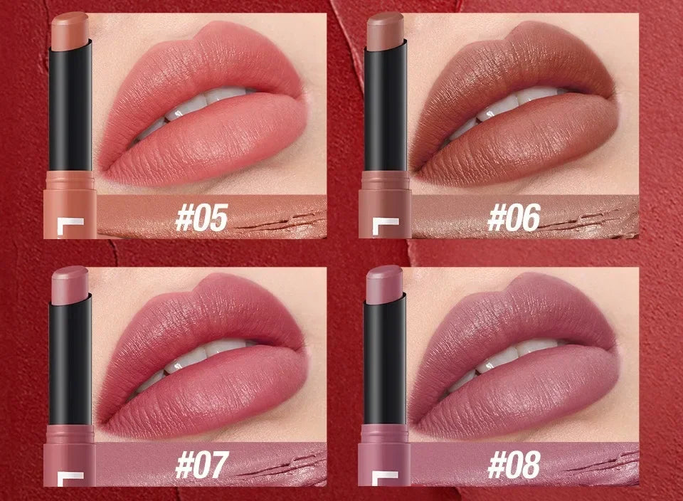 New Rotating Velvet Matte Lipstick Long Lasting Waterproof Lipstick Non-Stick Cup Lip Stain Tint Cosmetics Pencil Liner Makeup