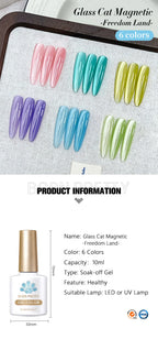 BORN PRETTY 10ml Pink Glass Bead Cat Magnetic Gel Nail Polish Spring Moonlight Jelly Crystal Semi Permanent Soak Off Manicure