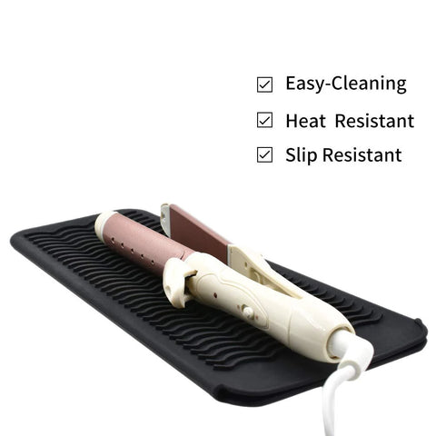 Portable Silicone Anti-Heat Mats Heat Resistant Mat for Hair Straightener Flat Iron Curling Iron Tool Prevent Burns Styling Tool