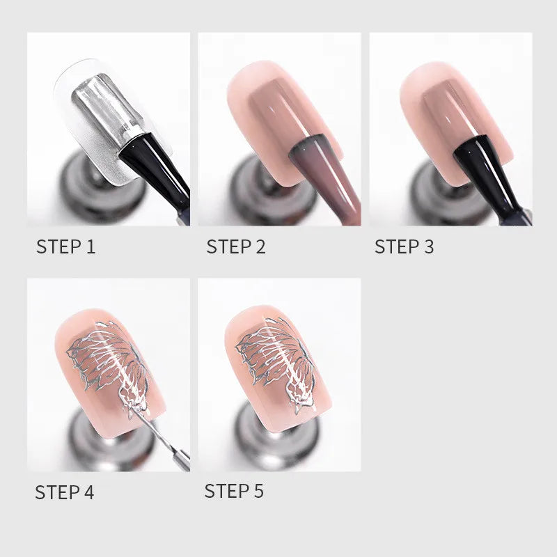 8ml Silver Mirror Metallic Nail Gels Polish UV Soak Off Paint Gel Polish Flower Drawing Gold Superbright Nails Lacquer UV Gel #*