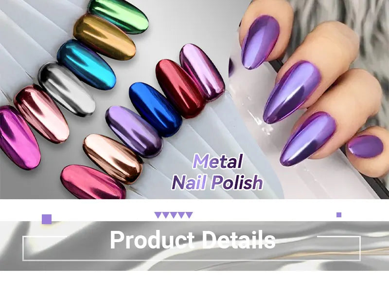 LILYCUTE 7ml  Mirror Metallic Nail Polish No Need of UV LED Lamp Nail Supplies Vernis Red Purple Mirror Effect for Nails