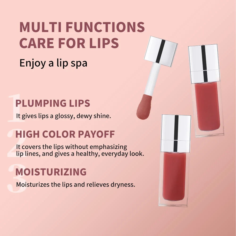 Matte Lip Makeup Kit 2pcs Waterproof Long Lasting Lip Liner and Lip Oil Combo Red Brown Pink Nude Tones Lipstick Set