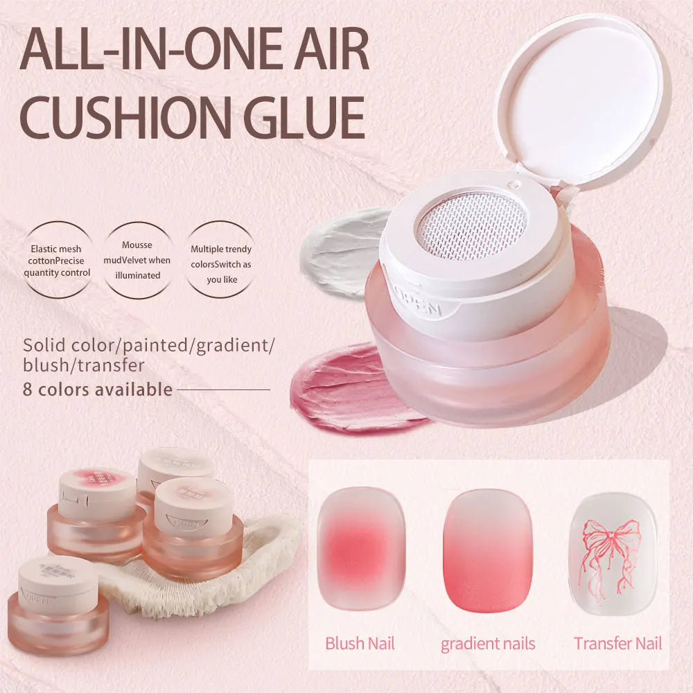 Kaniu 1pc Nail Polish Glue Pink Color Nail Art Air Cushion Patting Glue High Saturation Gypsum Painting Glue For DIY Home Salon