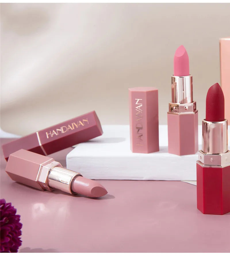Matte Velvet Lipstick Waterproof Lasting Purple Tint Lip Gloss Non Stick Cup Moisturize Lipstick Not Fading Luxury Lips Makeup
