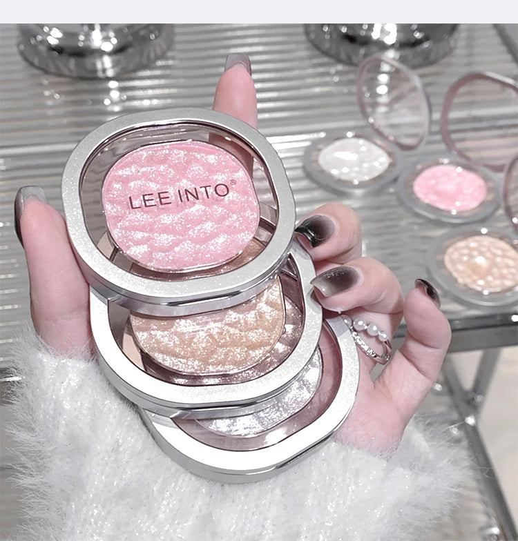 LEEINTO color-glowing high-gloss powder pearlescent powder brightens up the make-up eye shadow disc