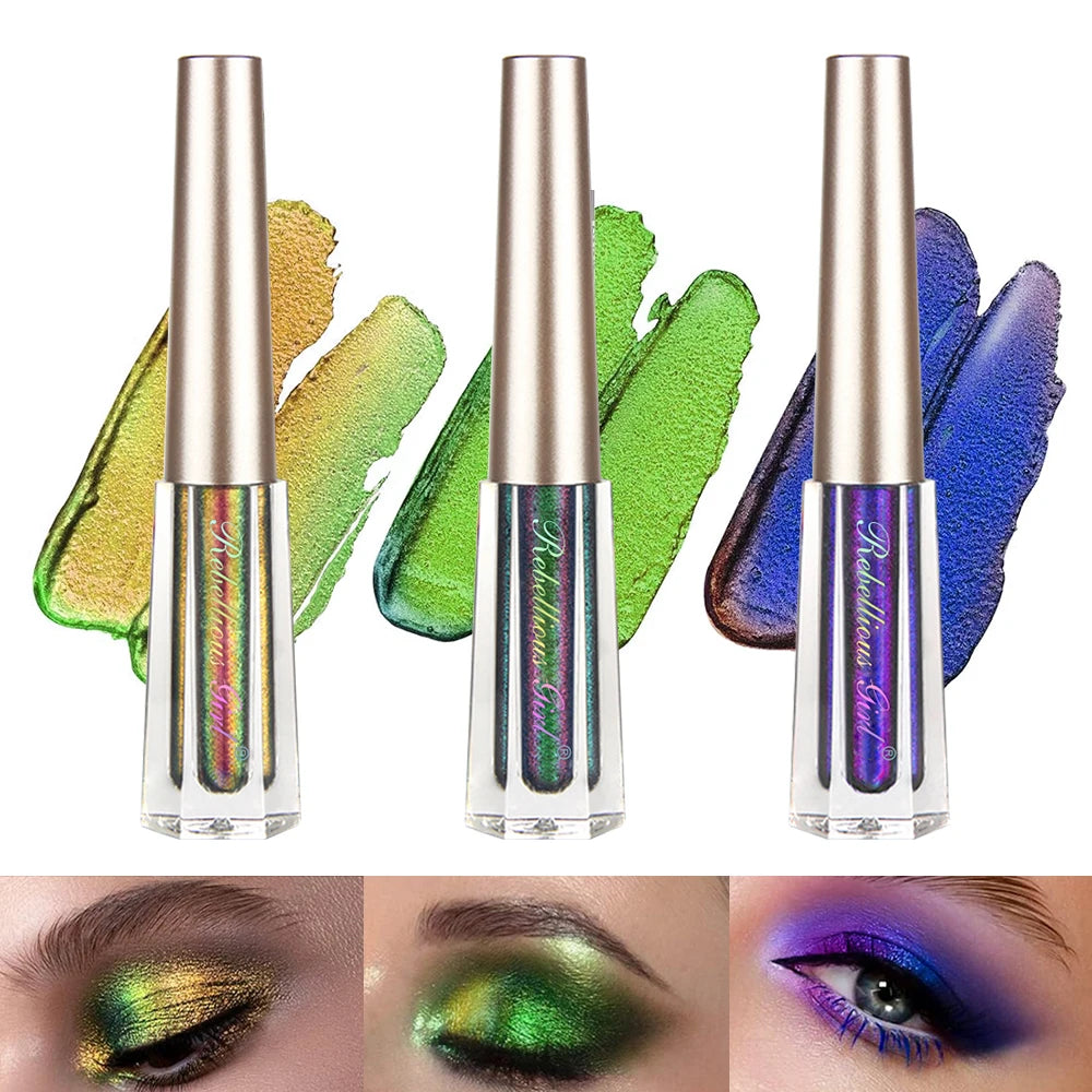 Chameleon EyeshadowsDiamond Glitter Liquid Eyeshadow StickHighly Pigmented Metallic Shimmering Long Lasting Shine All Makeup