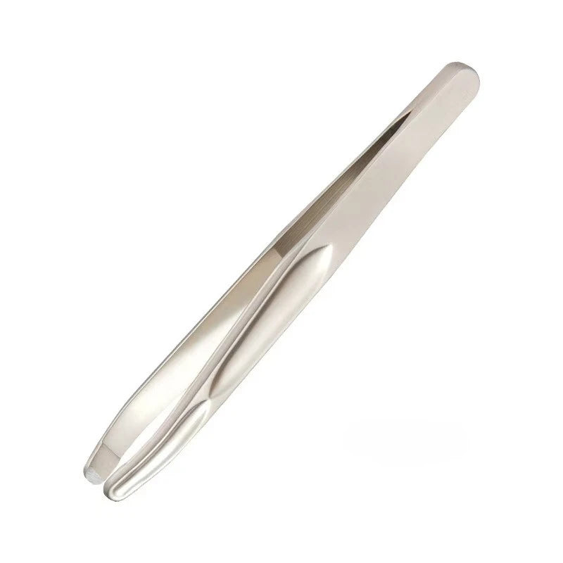 Round Head Stainless Steel Tweezers for Eyebrow Shaping, Mustache Trimming, Facial Hair Removal and Professional Salon Home Use