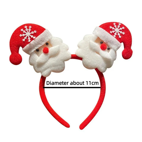 Cartoon 3D Spring Christmas Headband Christmas Hat Fluffy Plush Children Headwear Deer Ear Hair Clip Xmas Hair Accessories