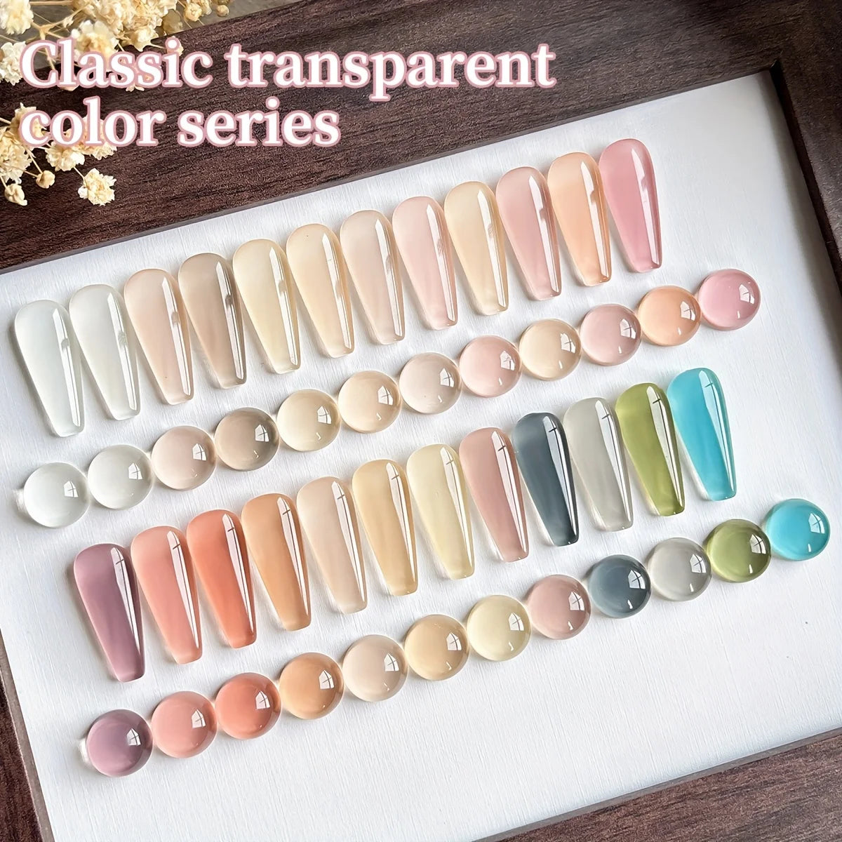 24pcs Translucent series 24 colors --- new popular nail art ultra-bright ice translucent series nail polish gel nail art DIY