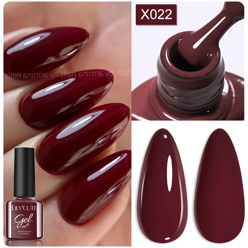 LILYCUTE Nude Crystal Rubber Base Gel Nail Polish Natural Color Semi Permanent UV Gel Soak Off Self Leveling Nail Gel Varnishes