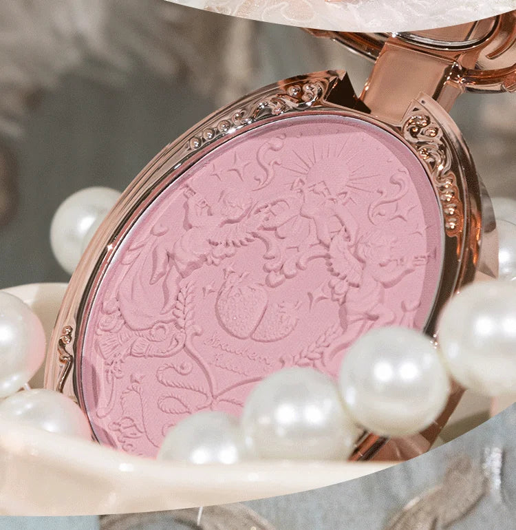 Flower Knows Strawberry Rococo Series Embossed Blush Fine Powder Makeup Smooth Long-Lasting Blusher Face Enhancing Makeup Color
