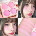 Vibrant Girl Ice Cream Four-Color Blush; Brightening, Natural Bare Makeup Effect, Pigmented, Matte, Fine Texture