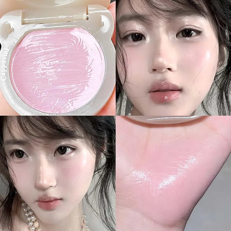 Cute Bear Water Light Blush Cream Vitality Pink Moisturizing Highlighter Face Blusher Easy to Apply Rouge