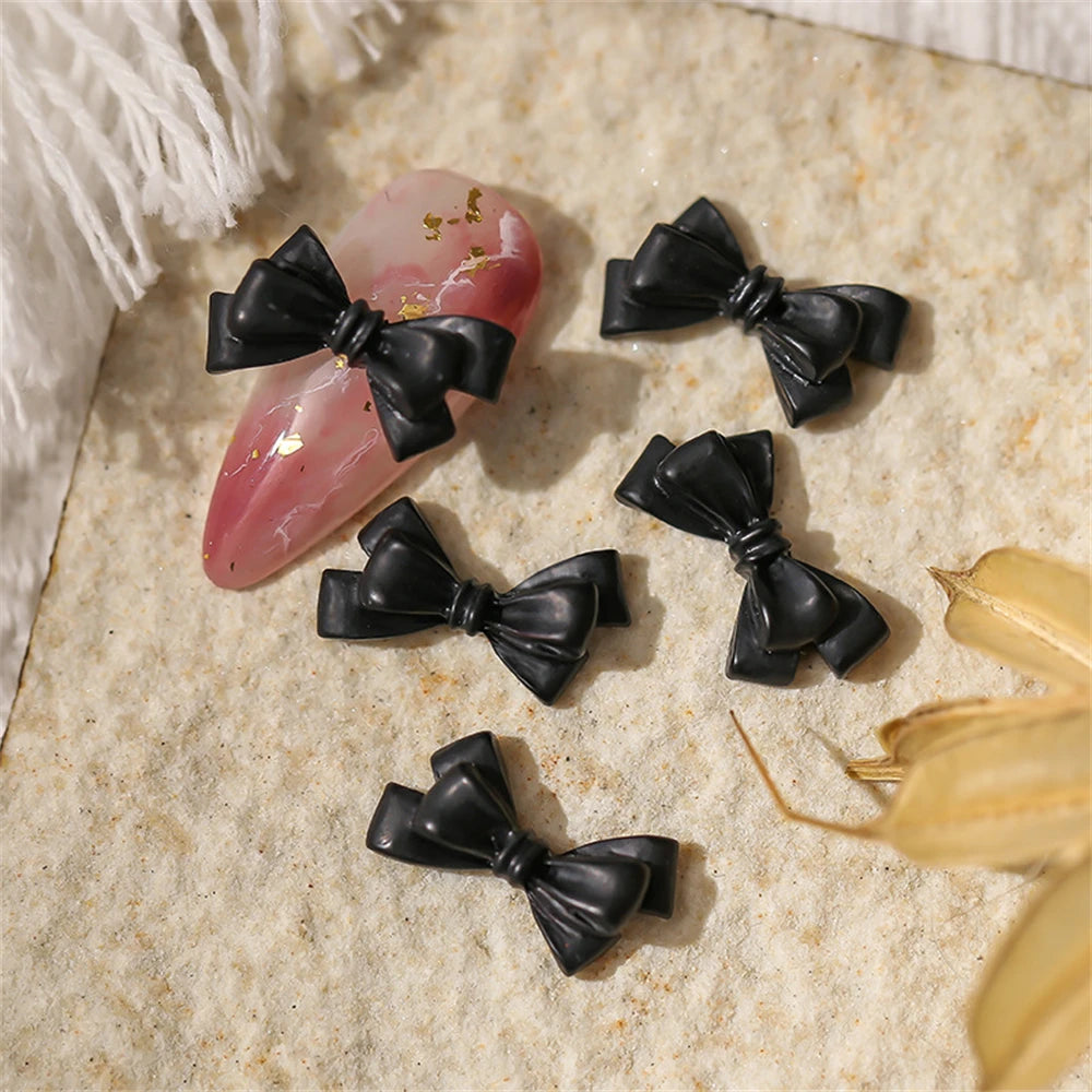 10Pcs Pink Gold Bear Nail Charms Japanese Cartoon Jewelry Nails Art Decoration 3D Rabbit Bear Manicure Accessories For Girl Lady