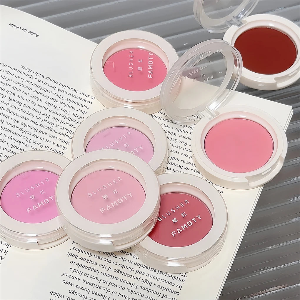 Monochrome Milk Peach Face Blush Pallete Mineral Pigment Cheek Blusher Powder Makeup Professional Contour Shadow Pink Blusher