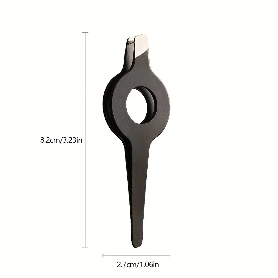 1pc Slant Tip Tweezer with Hollow Handle Stainless Steel Eyebrow & Facial Hair Removal Tool,for Men and Women, Tweezer Design