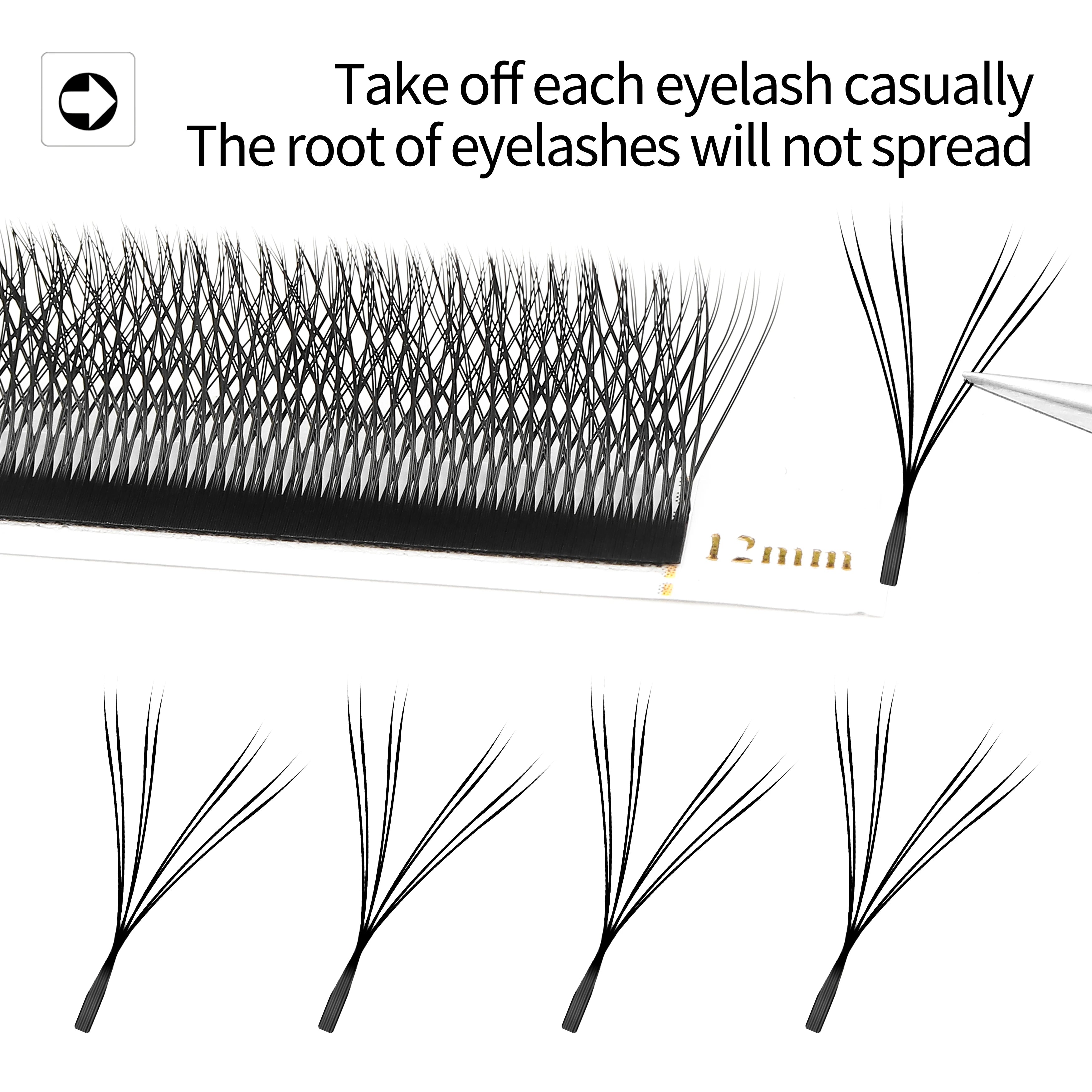 XIUSUZAKI W Shaped Bloom 2D 3D 4D 5D 6D 7D 8D Automatic Flowering Premade Fans Eyelashes Extensions Natural yy Individual Lashes