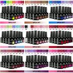 8Pcs 8ml Gel Nail Polish Set , Long Lasting, Lead-Free Semi Permanent Soak Off UV Gel Varnish For Summer, DIY Nail Art Design