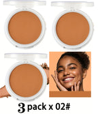 3 Pack Set Wheat Bronzing Powder For Dark Tone, Matte Finish, Sweatproof & Oil Control Powder, Concealer Contouring Foundation