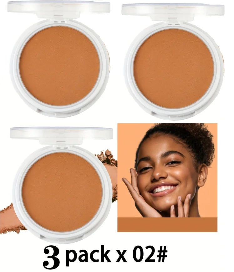 3 Pack Set Wheat Bronzing Powder For Dark Tone, Matte Finish, Sweatproof & Oil Control Powder, Concealer Contouring Foundation