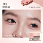 Judydoll 4 Colors Eyeshadow Palette Blush Eyeliner Eye Shadow Highlight Contour Palette Silkworm Plate Face Brighten Makeup