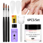 FOUR LILY Acrylic Nail Kit Nail Acrylic Powder Crystal Liquid Set With Nail Brush For Acrylic Nails Extension Carving Manicure