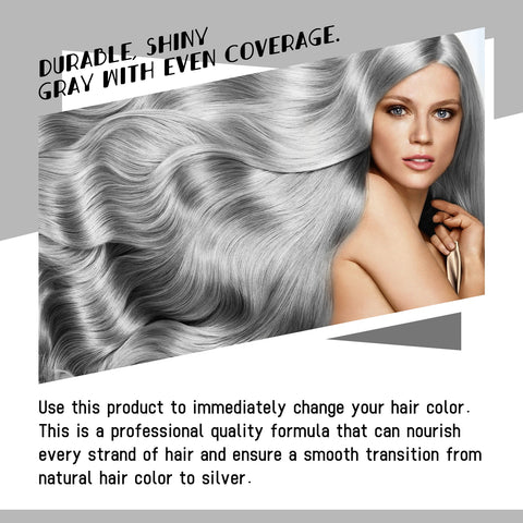 Sliver Grey Hair Dye Cream Smoky Punk Style DIY Styling No Damage Quick Coloring Long-lasting Professional Hairs Dyeing Creams