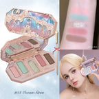 Flower Knows Swan Ballet 6 Color Eyeshadow Palette Matte Shimmer Pearl Glitter Waterproof Highly Pigmented Long Lasting Makeup