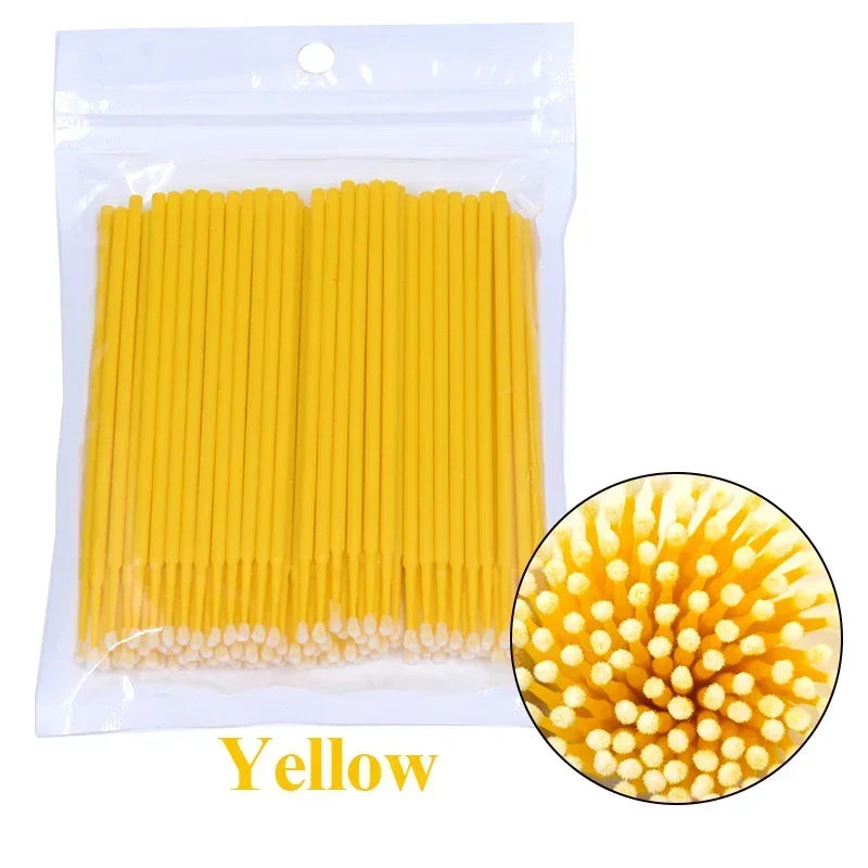 Brush Lash Extension 100Pcs Eyelash Cleaning Micro Cotton Swab Individual Eyelashes Microbrush Beauty Makeup Clean Remover Tools