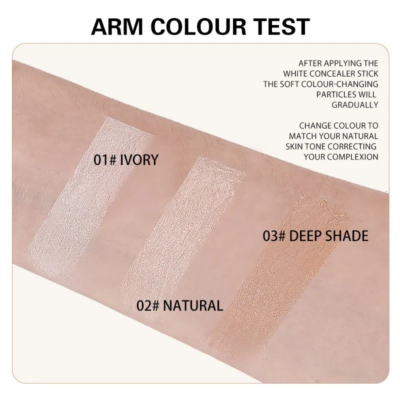 2-in-1 Temperature Changing Foundation Stick Facial Coverage Blemishes Pores Double-Headed Face Matte Foundation Cream Makeup