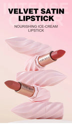 Matte Velvet Lipstick Ice Cream Long Lasting Waterproof Nourishing Moisturizing Highly Pigmented Satin Lip Gloss Non Stick Cup