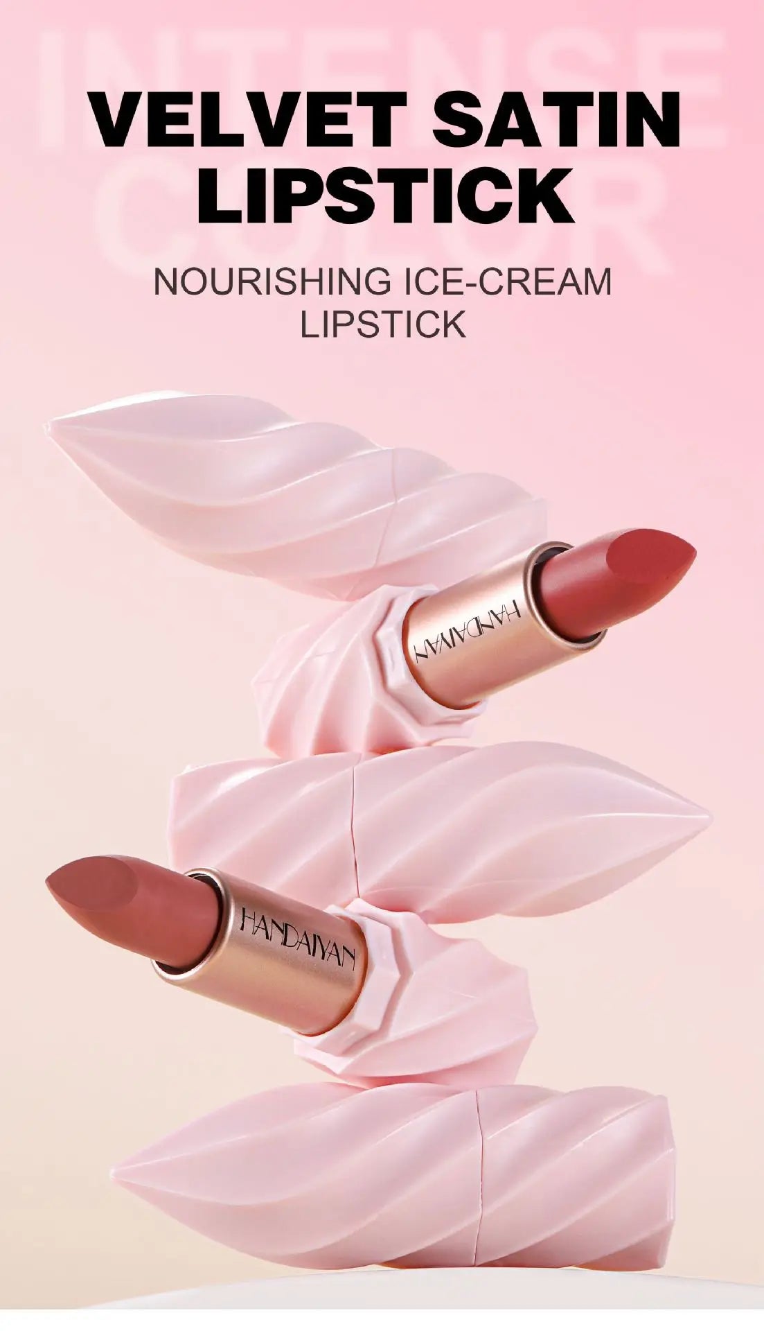 Matte Velvet Lipstick Ice Cream Long Lasting Waterproof Nourishing Moisturizing Highly Pigmented Satin Lip Gloss Non Stick Cup