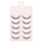 Natural Long Cosplay Makeup Cross Strip False Eyelashes Black Eye Lashes and Cat Eye Lashes 5pairs Mink Eyelashes Faux Cilios