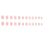 24 pieces of gentle nude long press-on nails (square shape), paired with 1 piece of jelly glue and 1 nail file