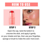 3-in-1 Milk Jelly Tint Facial Blusher Wand Moisturize Lasting Brightening Matte Rouge Cheek Contour Lipstick Stick Beauty Makeup