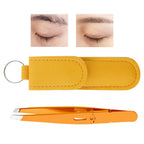 Tweezers for Women Facial Hair Stainless Steel Eyebrow Tweezers Slanted Eye Brow Remover for Beauty Plucking Grooming Brow Lash