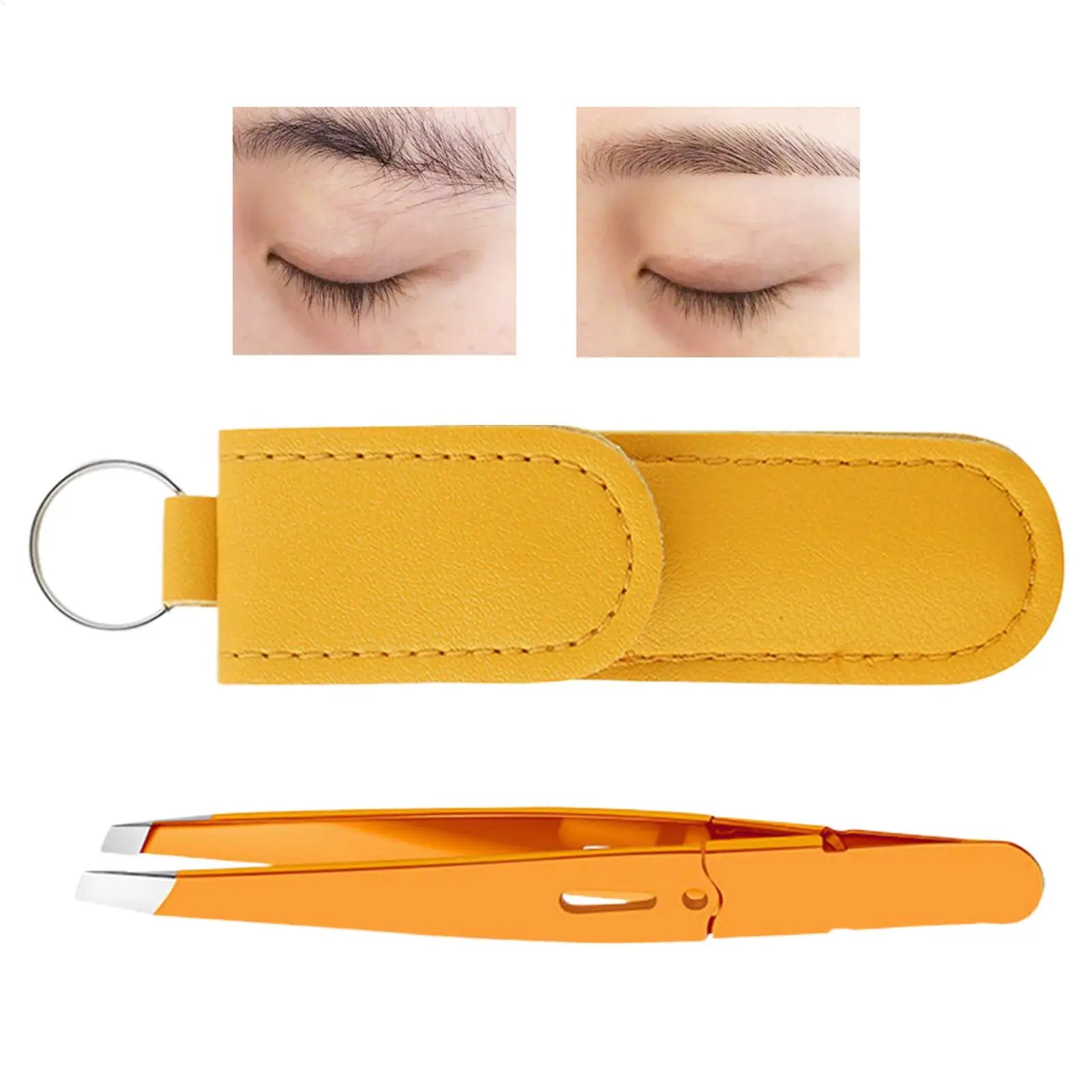 Tweezers for Women Facial Hair Stainless Steel Eyebrow Tweezers Slanted Eye Brow Remover for Beauty Plucking Grooming Brow Lash