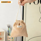 HOMEFISH Corduroy Drawstring Bag Christmas Gift Candy Jewelry Cosmetics Coins Keys Organizer Packing Bags Storage Bag Pouch