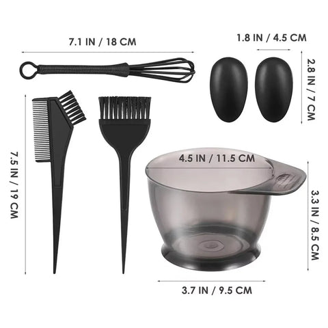 6pcs/set Professional Hair Coloring Kit for Barber Salon and Home Use - Includes Hairdressing Tools for Perfect Color Match and