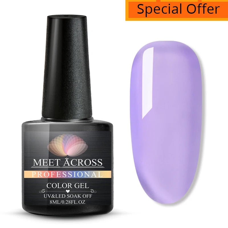 MEET ACROSS 7ml Red Blue Green Metallic Gel Nail Polish Super Bright Mirror Effect Semi Permanent LED UV Gel Nail Art Varnish