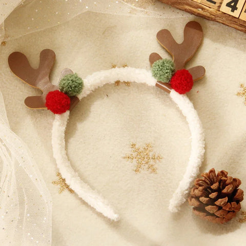 2Pcs Christmas Antler Hair Clips Pendants Xmas Ornaments Merry Christmas Decor for Girl Reindeer Hair Accessories Happy New Year