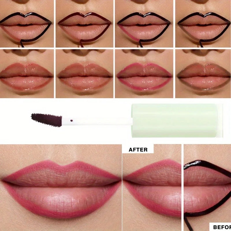 Rose Pink Peel Off Liquid Lipstick Waterproof Long Lasting LipGloss Matte Outline Contour Tattoo Lip Tear Pull LipLiner Cosmetic