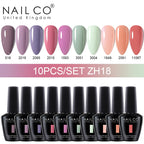 NAILCO 15ml 10pcs/Set Nude Colors Gel Nail Polish UV Gel Nail Polish Pink Nail Lakiery Esmalte Top Base Nail Art Design Vernis