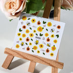 30Pcs/set Colorful Butterfly/Flowers Nail Stickers Kawaii Cute Mini Rose/Lavender/Sunflower Nail Decal DIY Adhesive Nail Floret